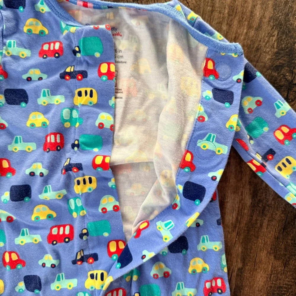 Magnetic Me Baby Blue Cars CloudStretch Magnetic Footie Sleeper,3-6 mo